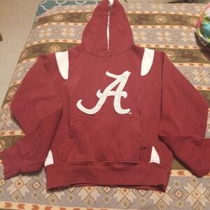 Kids Maroon Hoodie with White Accents